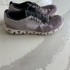 On Cloud Black and Purple Sneakers